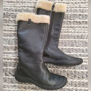 Cole Haan Nike Air G-Series Waterproof Leather Boots Fur Trim Size 9